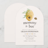 Invitation Fête de Bébé Aquarelle Bumblebee Maman (Devant / Derrière)