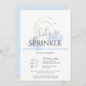 Invitation Fête de bébé arc-en-ciel garçon (Devant / Derrière)