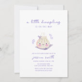 Invitation Fête de bébé Arc-en-ciel Kawaii Bow Dumpling Fille (Devant)