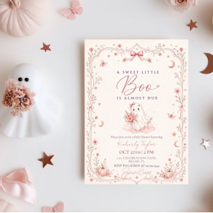 Invitation Fête de Bébé Arc en Ciel Moderne Rose Ruban Little