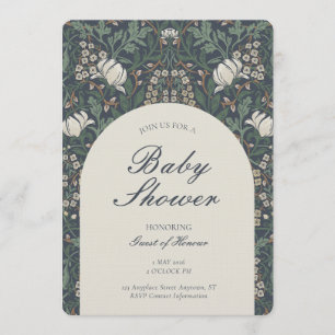 Invitation Fête de bébé : Arts et artisanat floraux tradition