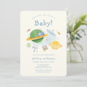 Invitation Fête de Bébé Astronaute de l'Espace Extérieur  (Debout devant)