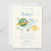 Invitation Fête de Bébé Astronaute de l'Espace Extérieur  (Devant)