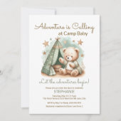 Invitation Fête de bébé au camp d'aventure (Devant)