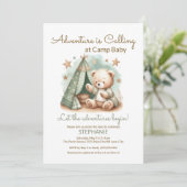 Invitation Fête de bébé au camp d'aventure (Debout devant)