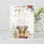 Invitation Fête de Bébé au Cheminée des Fêtes de Noël (Debout devant)