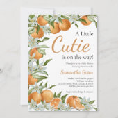 Invitation Fête de bébé au citron orange neutre (Devant)