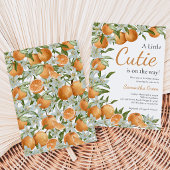 Invitation Fête de bébé au citron orange neutre
