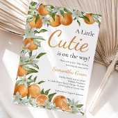 Invitation Fête de bébé au citron orange neutre