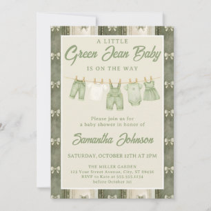 Invitation Fête de Bébé au Jean Vert Sauge