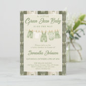 Invitation Fête de Bébé au Jean Vert Sauge (Debout devant)