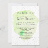 Invitation Fête de bébé au style aquarelle et neutre (Devant)