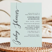 Invitation Fête de Bébé au Style Moderne Simple Menthe Pastel