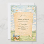 Invitation Fête de bébé au terrain de baseball rétro (Devant)