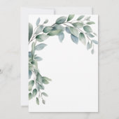 Invitation Fête de bébé au thème de verdure d'eucalyptus (Dos)