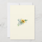 Invitation Fête de bébé au tournesol rustique et verdure d'eu (Dos)