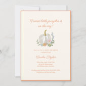 Invitation Fête de bébé automnale Fleurs aquarelle Corail pêc (Devant)