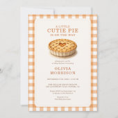Invitation Fête de Bébé Automne Gingham Cutie Pie (Devant)