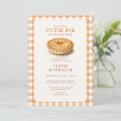 Invitation Fête de Bébé Automne Gingham Cutie Pie (Debout devant)