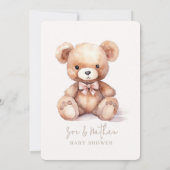 Invitation Fête de Bébé aux Blocs de Nounours (Dos)