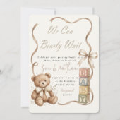 Invitation Fête de Bébé aux Blocs de Nounours (Devant)