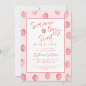 Invitation Fête de Bébé aux Fraises Sucrées (Devant)