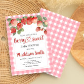 Invitation Fête de Bébé aux Fraises Sucrées
