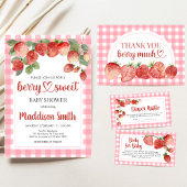 Invitation Fête de Bébé aux Fraises Sucrées