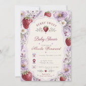 Invitation Fête de Bébé aux Fruits Rouges Sucrés (Devant)