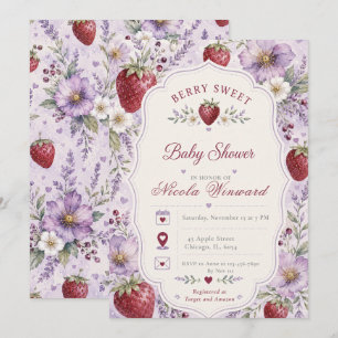 Invitation Fête de Bébé aux Fruits Rouges Sucrés
