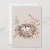 Invitation Fête de Bébé avec Arc Floral Rustique et Nids Embo (Dos)