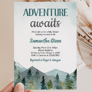 Invitation Fête de Bébé Aventure en Attente