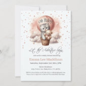 Invitation Fête de bébé aventure Oh Bébé Ballon Chat Kitten (Devant)