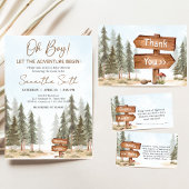 Invitation Fête de bébé aventureuse en forêt