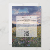 Invitation Fête de bébé Baby In Bloom Code QR Fleurie (Dos)