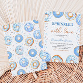Invitation Fête de Bébé Baby Sprinkle Donuts Bleus