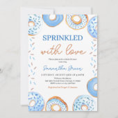 Invitation Fête de Bébé Baby Sprinkle Donuts Bleus (Devant)