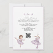 Invitation Fête de bébé ballerine Tutu excitée (Dos)
