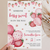 Invitation Fête de bébé ballon en forme de fraise
