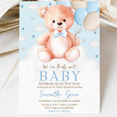 Invitation Fête de Bébé Ballon Ours Brun