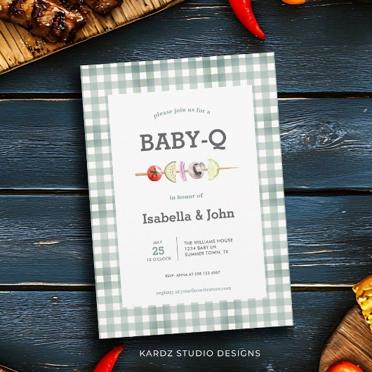 Invitation Fête de Bébé Barbecue pour les Futurs Parents Rust