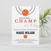 Invitation Fête de bébé basket-ball (Debout devant)