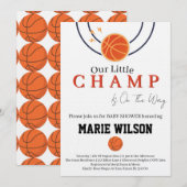 Invitation Fête de bébé basket-ball (Devant / Derrière)