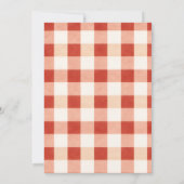 Invitation Fête de bébé BBQ Jardin Grill Rouge Gingham Bois (Dos)