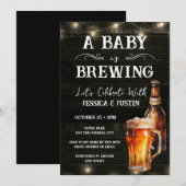 Invitation Fête de bébé, bébé en préparation, thème mixte mod (Devant / Derrière)