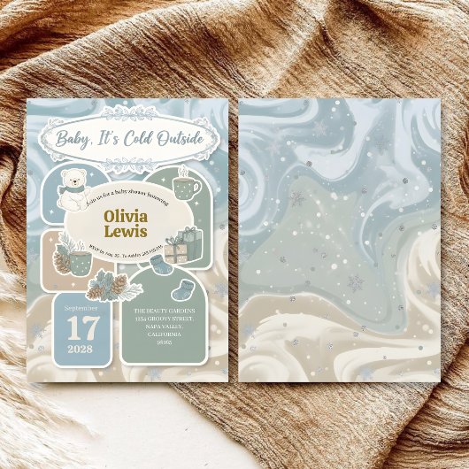 Invitation Fête de bébé "Bébé, il fait froid dehors" Cozy Win