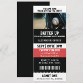 Invitation Fête de Bébé Billets de Baseball (Devant / Derrière)