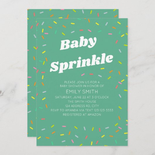 Invitation Fête de bébé bis (Devant / Derrière)