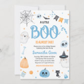 Invitation Fête de Bébé Blue A Little Boo (Devant)