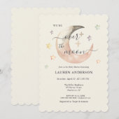 Invitation Fête de Bébé Bohème Céleste Au-Dessus de la Lune (Devant / Derrière)